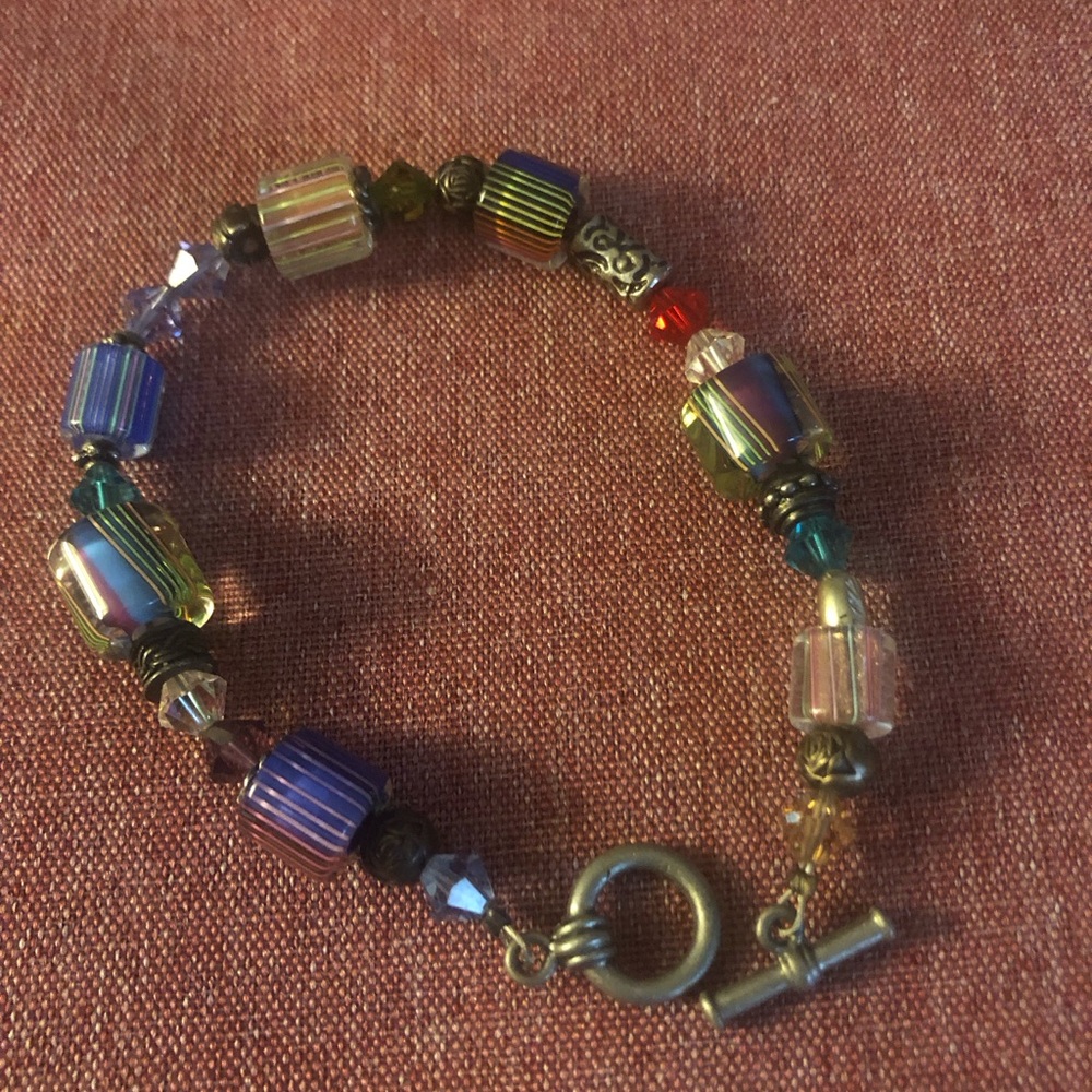 Multicolor Glass Bead Toggle Bracelet- $50 or $45 w/offer